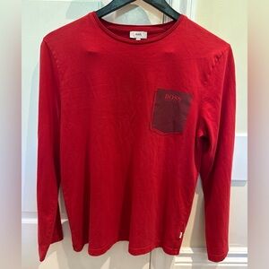 Hugo Boss 100% Cotton Vibrant Red Long Sleeve (14 boys)